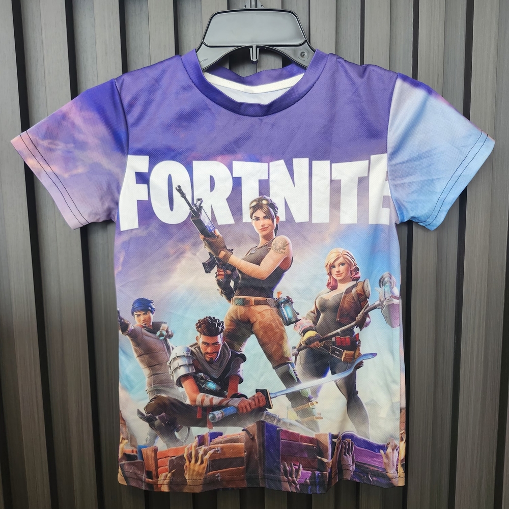 Fortnite Kids Short Sleeve Tee - Purple and Blue Size 8